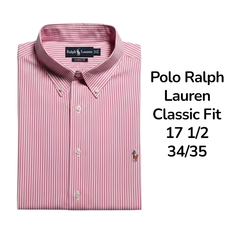 Polo Ralph Lauren Men's XL 17  1/2 34/35 Long Sleeve Button Down Shirt